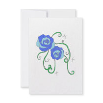 Blue Roses Personalized Invitation