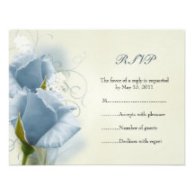 Blue Roses RSVP Card Custom Invitations