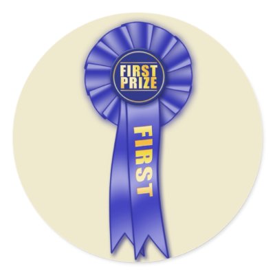 blue rosette first prize sticker by ruralfrance