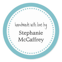 Blue rosette handmade custom label party favour