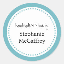 Blue rosette handmade custom label party favour stickers