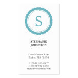 Blue rosette monogram elegant personal calling business card templates