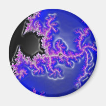 Blue Rubber Fractal Magnets