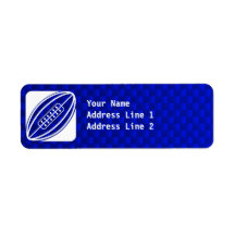 Blue Rugby Return Address Label