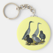 Blue Runner Duck Family Key Chains