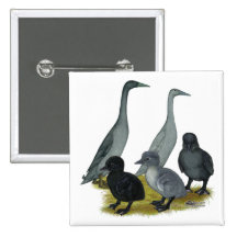 Blue Runner Duck Family Pin