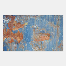 Blue Rust Metal Texture Rectangle Sticker
