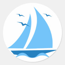 Blue Sailboat Stickers