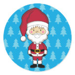 Blue Santa Claus Christmas Sticker