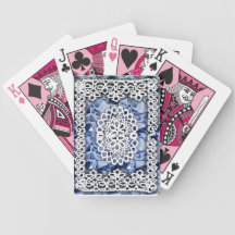 blue satin tatting card deck