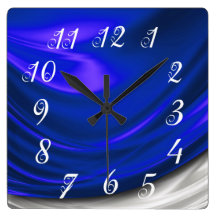Blue Satin Wall Clock