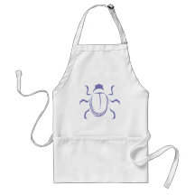 Blue Scarab Insect Bug Logo Apron