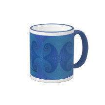 Blue Scrollwork Coffee Mug