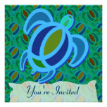 Blue Sea Turtle Invitations