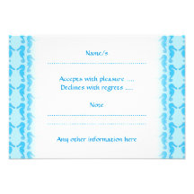 Blue Seahorse Pattern Custom Announcement