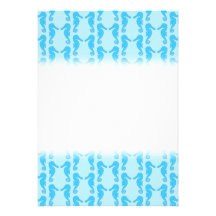 Blue Seahorse Pattern Custom Announcements