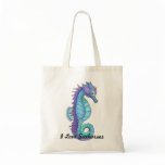 Blue Seahorse Tote Bag