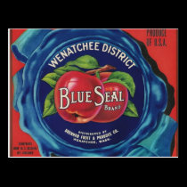 blue seal apples post card postcards