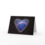 Blue Seashell Heart Valentine Love Romance Card