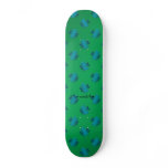 Blue shamrocks on green background skateboards