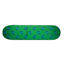 Blue shamrocks on green background skateboards