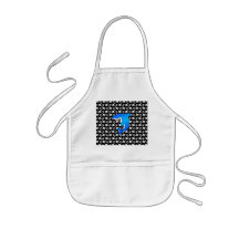 Blue shark black and white skulls pattern aprons