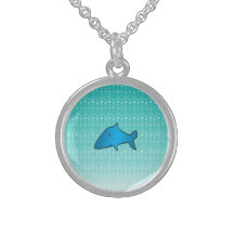 Blue shark blue bubbles custom necklace