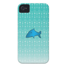 Blue shark blue bubbles iPhone 4 cover