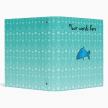 Blue shark bubbles pattern 3 ring binders