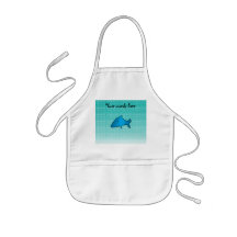 Blue shark bubbles pattern aprons