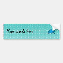Blue shark bubbles pattern bumper sticker