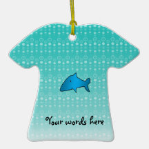 Blue shark bubbles pattern christmas tree ornament