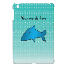 Blue shark bubbles pattern iPad mini case