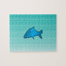 Blue shark bubbles pattern jigsaw puzzle
