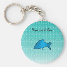 Blue shark bubbles pattern key chains