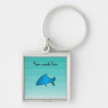 Blue shark bubbles pattern key chains