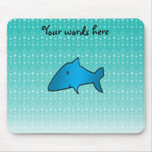 Blue shark bubbles pattern mousepads