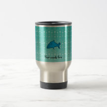 Blue shark bubbles pattern mugs