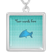 Blue shark bubbles pattern pendant