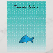 Blue shark bubbles pattern personalized flyer