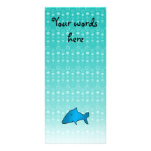 Blue shark bubbles pattern personalized rack card