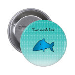 Blue shark bubbles pattern pinback button