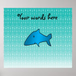 Blue shark bubbles pattern print