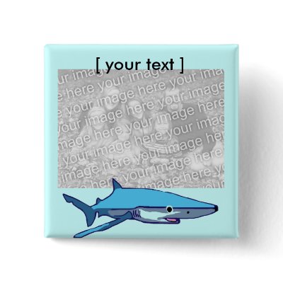 Blue shark template button by marcya7