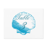 Blue Shells Beach Wedding Table Number Cards Post Card