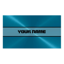 Blue Shiny Stainless Steel Metal 4 Business Cards