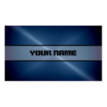 Blue Shiny Stainless Steel Metal Business Card Template
