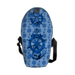 Blue Ships Wheel And Anchor Courier Bags
