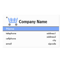 Blue Shopping Trolley Card Design Business Cards