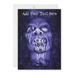 Blue Shrunken Head Zombie Invitations